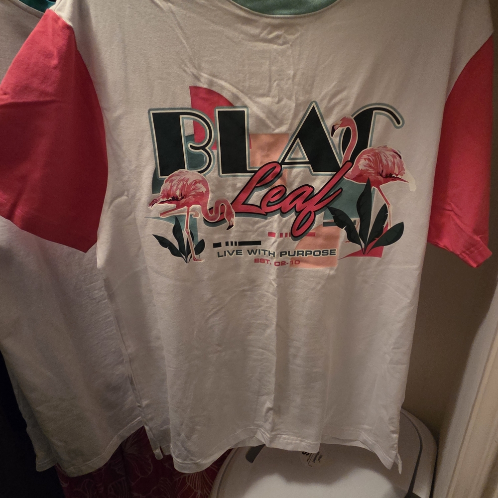Men's Short Sleeve Tee - White and Pink